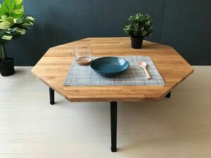 Art hand Auction [Free Shipping] Low Table 8 Squares 90cm Ash Folding Legs, handmade works, furniture, Chair, table, desk