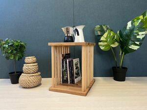 Art hand Auction [Free Shipping] Side Table Pillar 30cm 37cm Ash Accessory Holder Night Table Book Rack, handmade works, furniture, Chair, table, desk