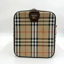 Burberry バーバリー ボストンバッグ ノバチェック シャドーホース ハンド トート 大容量 旅行 レザー キャンバス _画像3