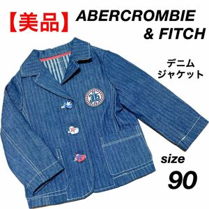 〔美品〕90 アバクロ　デニム　ジャケット　男の子　女の子　アウター　上着　コート　オシャレ　ワッペン　テーラードジャケット