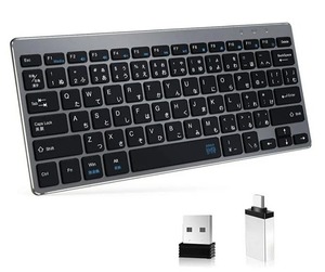 【新品】BoYaTa 2.4GHz ワイヤレスキーボード 単4電池2本 USB Type-A Type-C両対応 Windows Mac iOS iPad OS iPhone iPad Android対応