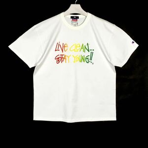 未使用 STUSSY × Champion 大宮チャプト ラスタカラーロゴTシャツ チャンピオン コラボ