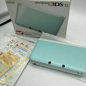 美品 Nintendo 任天堂 ニンテンドー 3DS LL 本体 ミント×ホワイト ミントホワイト 欠品なし 付属品完備の画像1