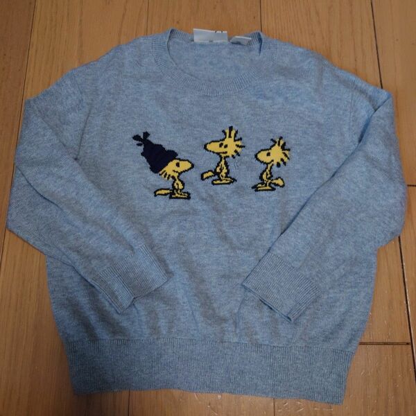 ◎UNIQLO◎コットンニット　PEANUTS スヌーピー ウッドストック110cm トップス