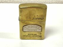 ZIPPO ジッポー オイルライター 1991 ゴールドカラー CAMELキャメル TROPHY SINCE1980 OFF-ROAD ADVENTURE 現状品 発火不可 IK_画像1