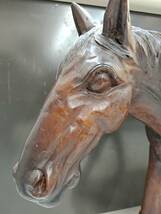 ★ 木製 馬 ★ 置物 木彫り 彫刻 大型 インテリア 昭和 レトロ アンティーク うま ウマ_画像3