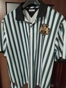 中古品　半袖ポロシャツ　フィラ　FILA　白黒サックス　日本規格 ４Ｌ