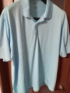 中古品　半袖ポロシャツ　アディダス　サックス　US 2XL