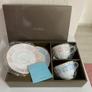 最終値下げです！【新品未使用】 Noritake ノリタケ カップ&ソーサー ペアセット ブルー ピンク 2客