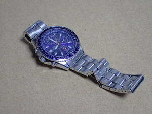 セイコー　7T92-0CF0　クロノグラフ　パープル　クオーツ　メンズ　腕時計
