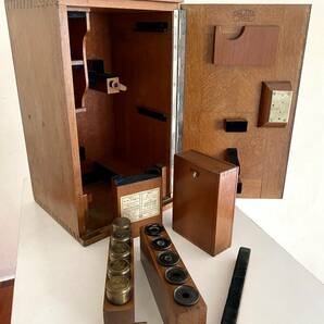 Carl Zeiss Jena カールツアイス イエナ 顕微鏡 木箱 接写/接眼レンズセット プレパラート以外すべてオリジナルのセット Science Antiqueの画像8