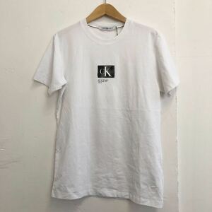 Calvin Klein Jeans カルバンクライン XL Tシャツ 半袖 ホワイト クルーネック ロゴ プリント 新品未使用タグ付き Pima Cotton