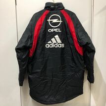 adidas アディダス 00s ACミラン ベンチコート サッカー ナイロン ジャケット 中綿 ブラック XOサイズ UK42/44 3本ライン_画像4