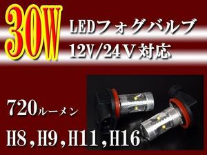 ■３０Ｗ■ＬＥＤフォグランプ■Ｈ８/Ｈ９/Ｈ１１/Ｈ１６■白