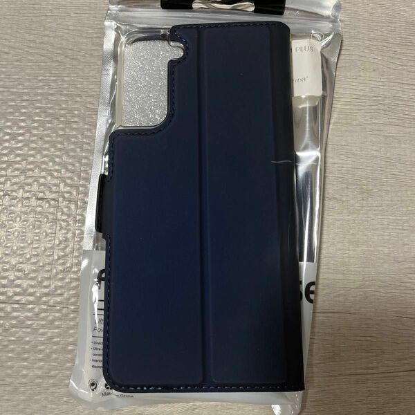 Galaxy S21プラス 5G ケース カバー 手帳 手帳型 ネイビー