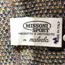 (志木)【極美品】イタリア製 MISSONI SPORT/ミッソーニ 長袖 ニットカーディガン 前開き ウール×アルパカ マルチカラー ブルー系 総柄_画像8