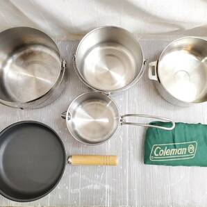 コールマン Coleman クッカー 鍋 フライパン 5点セット 収納袋付き アウトドア 調理器具の画像3