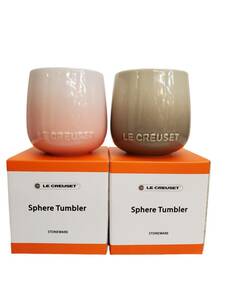 【未使用 2個セット】 LE CREUSET Sphere Tumbler ル・クルーゼ スフィア タンブラー ピンク/オリーブ 食器 陶器