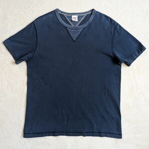 BARNS OUTFITTERS バーンズアウトフィッターズ　両VガゼットクルーネックTシャツ　Lサイズ/ネイビー/COZUN