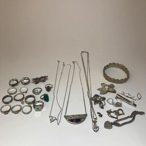 Silverアクセサリー 指輪 ネックレス シルバー 925など刻印有り まとめてジャンク品 の画像1