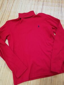 POLO RALPH LAUREN　ポロラルフローレン　赤色長袖タートルネック　160サイズ　中古　ナイガイ　綿100%