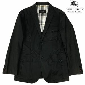 h154 BURBERRY BLACK LABEL バーバリー ブラックレーベル テーラードジャケット メンズ 紳士 フォーマル ビジネス M コットン 正規品