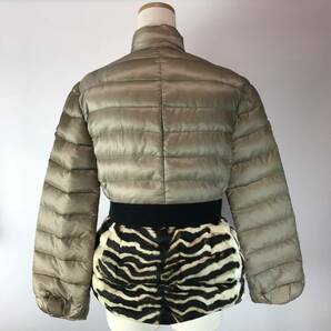 h236 レア MONCLER モンクレール ゼブラ切替 ペプラム ダウンジャケット 1 イタリア製 赤タグ SHANI アウター ダウンコート 国内正規品の画像3