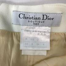 h302 Christian Dior クリスチャン ディオール タイト スカート ひざ丈スカート ホワイト 白 36 フランス製 8P12033062 レディース 正規品_画像6