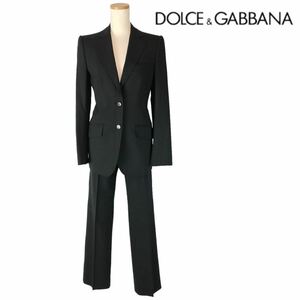 h379 美品 DOLCE&GABBANA ドルチェ&ガッバーナ セットアップ スーツ ジャケット パンツ 黒 フォーマル ビジネス 38 イタリア製 38 正規品