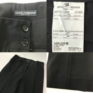 h379 美品 DOLCE&GABBANA ドルチェ&ガッバーナ セットアップ スーツ ジャケット パンツ 黒 フォーマル ビジネス 38 イタリア製 38 正規品の画像6