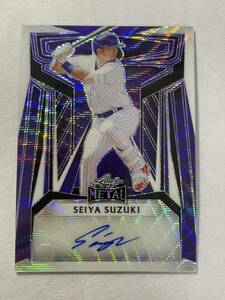 7枚限定 鈴木誠也 2023 Leaf Metal PURPLE WAVE 直筆サインカード Seiya Suzuki Rookie Autograph MLBカード