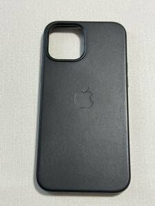 ●中古　iPhone 12 pro MAX 用　純正レザーケース　ブラック　MagSafe対応　