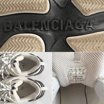 美品 希少BALENCIAGA adidas バレンシアガアディダス トリプルエスTriple S 43サイズ 白 メッシュレザースニーカー メンズ_画像9