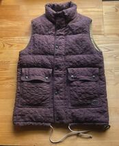 フランス製 ARMEN アーメン WOOL DOWN FRONT ZIP＆SNAP HIGH-NECK VEST ウール ダウン ベスト ダブルジップ 赤茶 size 1_画像2