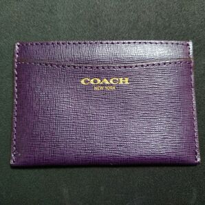 COACH カードケース パスケース 名刺入れ パープル 紫 コーチ