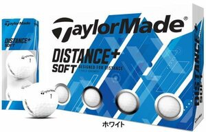 [訳あり・箱潰れ]TaylorMade distance + plus soft ゴルフボール 1ダース 2020年モデル カラー：ホワイト ② ボール：新品