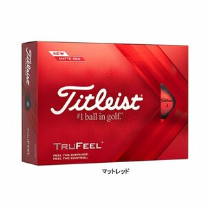 [訳あり・箱潰れ]Titleist タイトリスト TRUFEEL トゥルーフィール ゴルフボール 1ダース 2022年モデル マットレッド ① ボール：新品