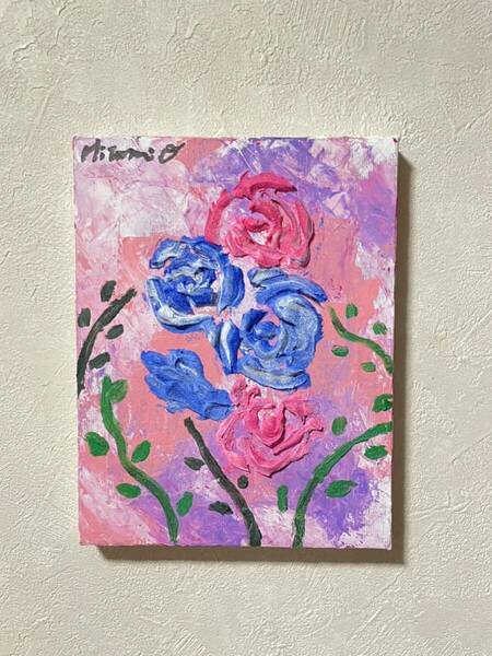 真作 薔薇 現代アート バラ 原画 絵画 アート　キャンバス