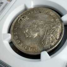 1887年 1/2 ハーフクラウン イギリス ヴィクトリア NGC MS63 ビクトリア 銀貨 ジュビリーヘッド アンティークコイン 英国_画像5