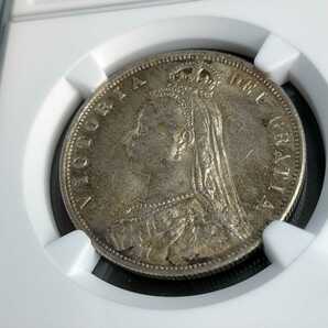 1887年 1/2 ハーフクラウン イギリス ヴィクトリア NGC MS63 ビクトリア 銀貨 ジュビリーヘッド アンティークコイン 英国の画像3