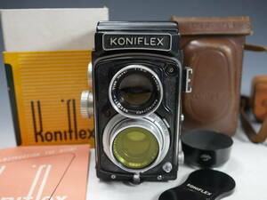 ◆小西六【KONIFLEX】二眼レフカメラ Hexanon 1:3.5 f=85mm 元箱・説明書付属 Konishiroku コニカ