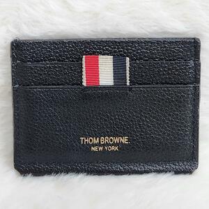 1円～　【THOM BROWNE 】トムブラウン　レザー　パスケース　定期入れ　カードケース　クレジットカード　ロゴ　トリコロール