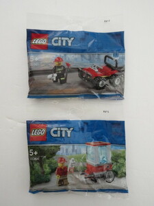 未開封　LEGO CITY　30361　消防シリーズ　& 30364　ポップコーン屋さん　レゴ シティ　ミニセット　ポリバッグ