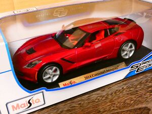  Maisto Maisto 1/18 2014 corvette stingray Corvette stay n gray red Ame car minicar Classic car 