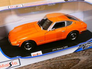  Maisto Maisto 1/18 1971 DATSUN 240Z Nissan Datsun Fairlady Z orange Ame car minicar Classic car 