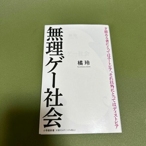 無理ゲー社会 （小学館新書　４００） 橘玲／著