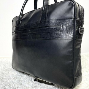 A4◎◆美品 ダンヒル dunhill ウィンザー ビジネスバッグ ブリーフケース ハンドバッグ ビジネス メンズ レザー 本革 PVC 黒 ブラック 鞄