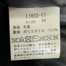 極美品◆ラムレザー リドム LIDNM レザージャケット ライダースジャケット 羊革 シングル 黒 ブラック ブルゾン メンズ M ダブルジップ_画像9