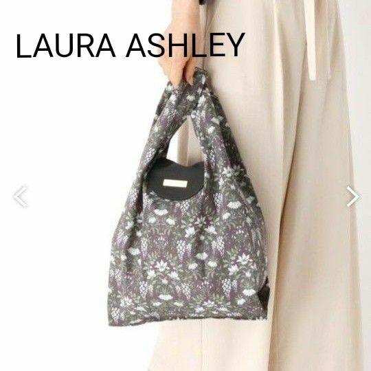 【Laura Ashley】 ローラアシュレイ パルテール柄 パッカブル マイバッグ エコバック 折り畳み トートバッグ 完売品