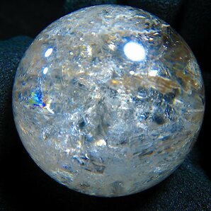 ★超強パワー★天然水晶★ヒマラヤ産★★虹入り★丸玉★超巨大120ｇ★41㎜★ta1218台座付きの画像2